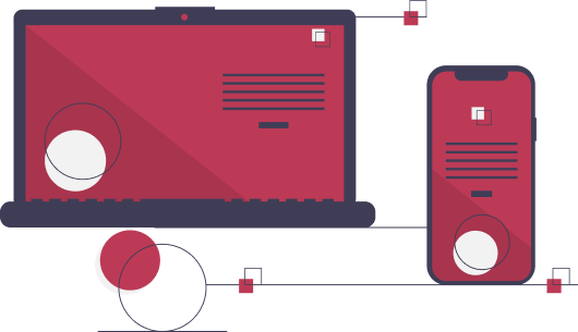 幅広いプラットフォーム対応をイメージしたイラスト